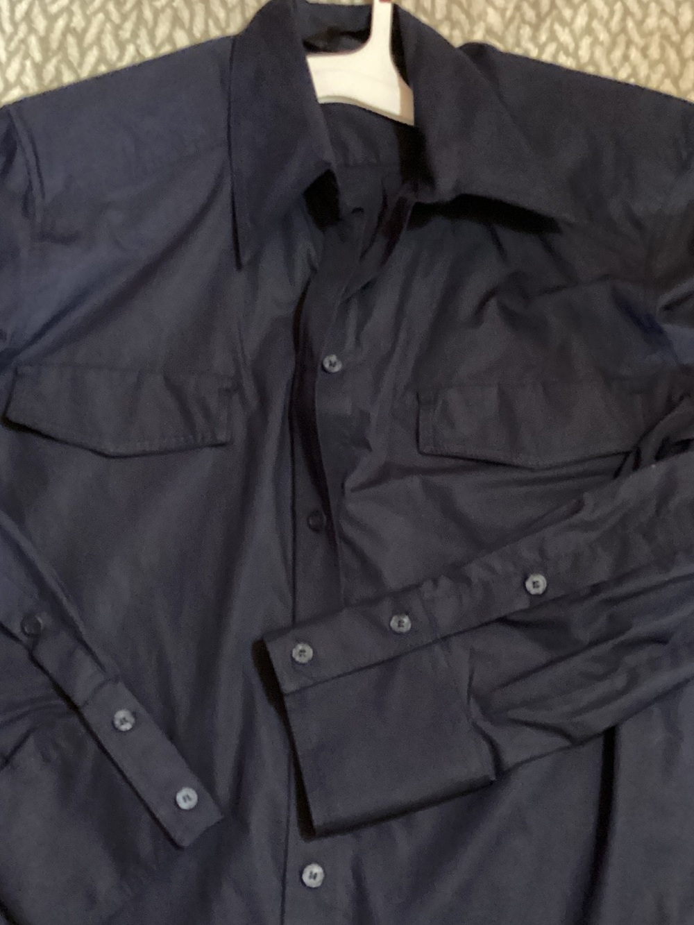 Zara Cargo Cotton Navy Blue Button-Down Shirt. Unique piece!